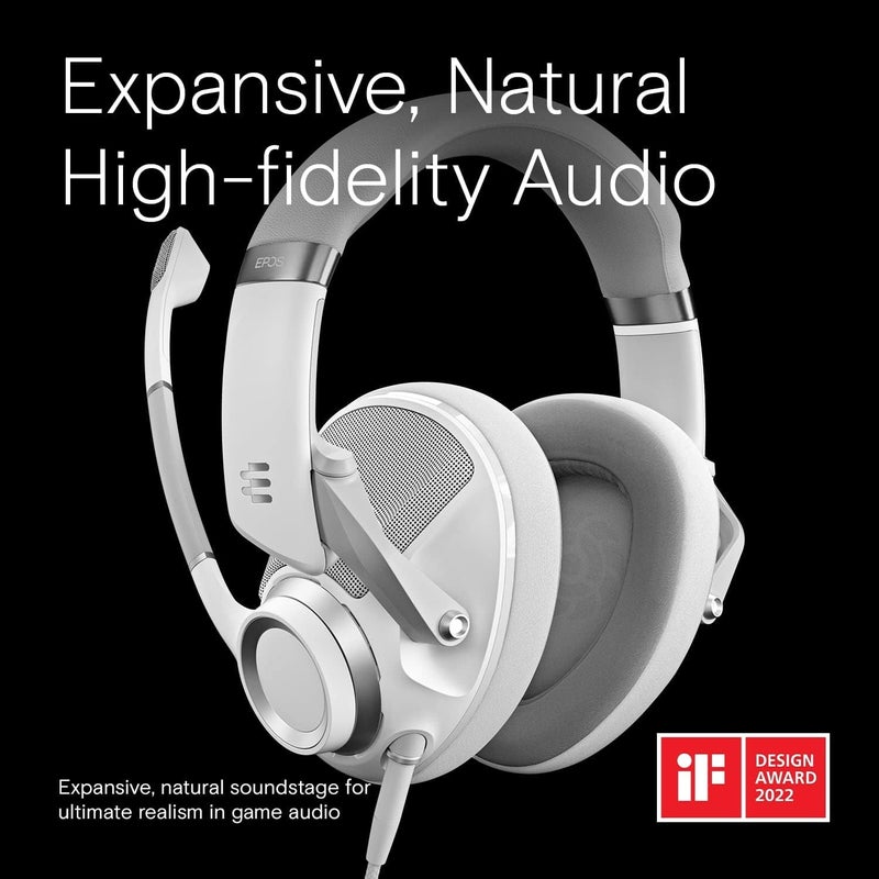 EPOS H6Pro - Open Acoustic Gaming Headset with Mic - Lightweight & Comfortable Design - Xbox, PS4, PS5 & PC Headset (White) - Image 5