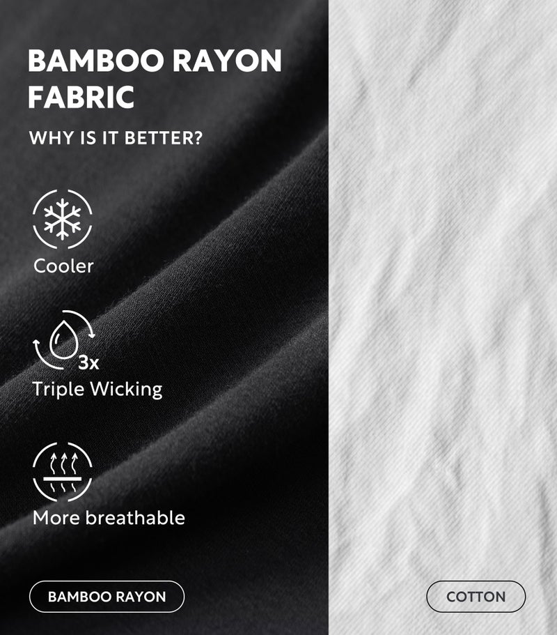 DAVID ARCHY Mens Pajama Shorts Bamboo Rayon Sleep Shorts Soft Comfy Breathable Lounge Pants with Pockets 2 Pack (L, Black/Dark Gray) - Image 2