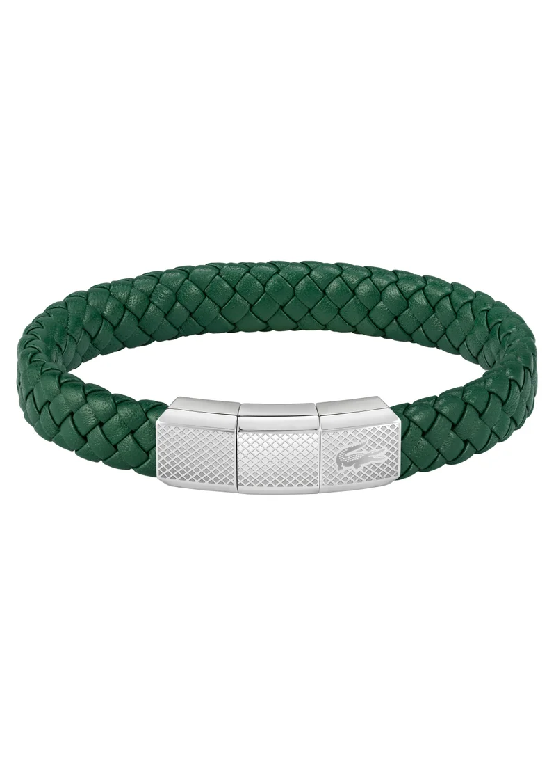 لاكوست Lacoste Men's Green Leather Bracelet - 2040284