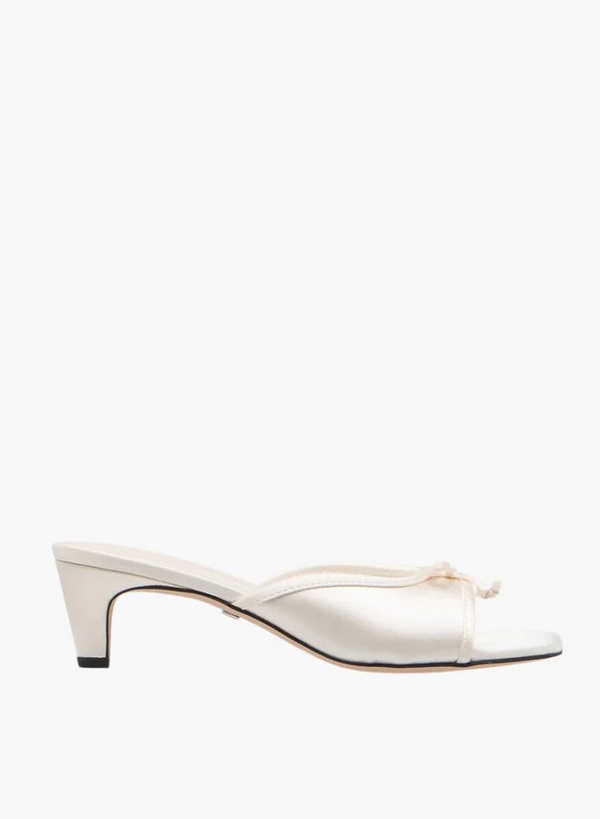 Women's Bow Accent Slip-On Sandals with Kitten Heels