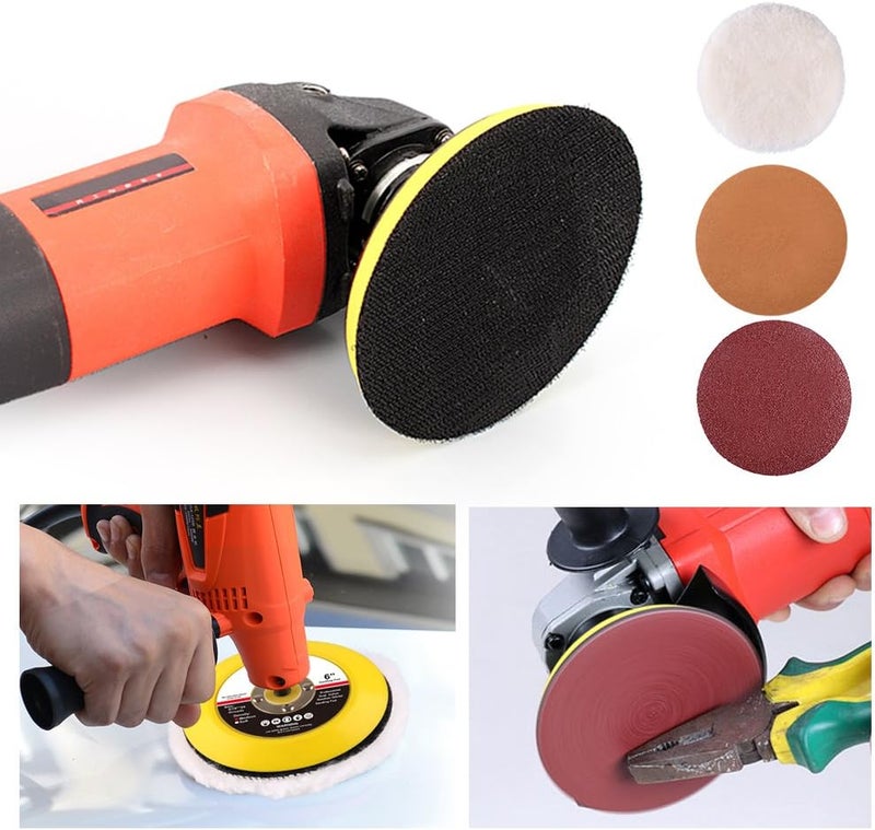 LotFancy 6-Inch Hook and Loop Backing Plates - DA Air Random Orbital Sander/Polisher PU Backing Pad for Sanding Finishing Polishing Buffing, 5/16”-24 Threads, Pack of 2 Multi-market varied design options - Image 4
