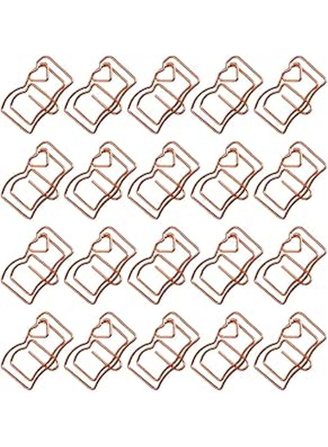 Rose Gold Book Shaped Paper Clips 30 Pcs Decorative File Clips for Office Document Organization - Image 1