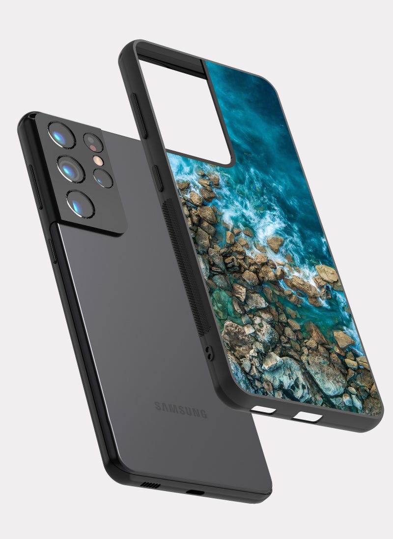 PXLAAT Samsung Galaxy S21 Ultra case cover Rocks Sea Coast - Image 2