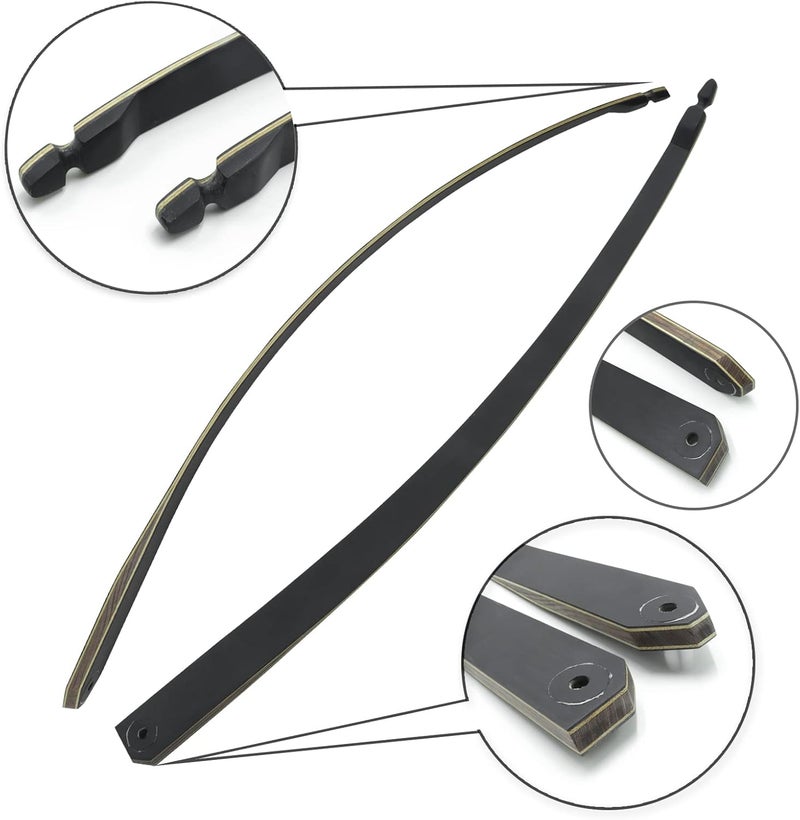 Obert Black Hunter Archery Takedown Bow Longbow American Longbow Adult Right Hand Hunting Wood Bow 60",30-60lbs Target Practice - Image 3