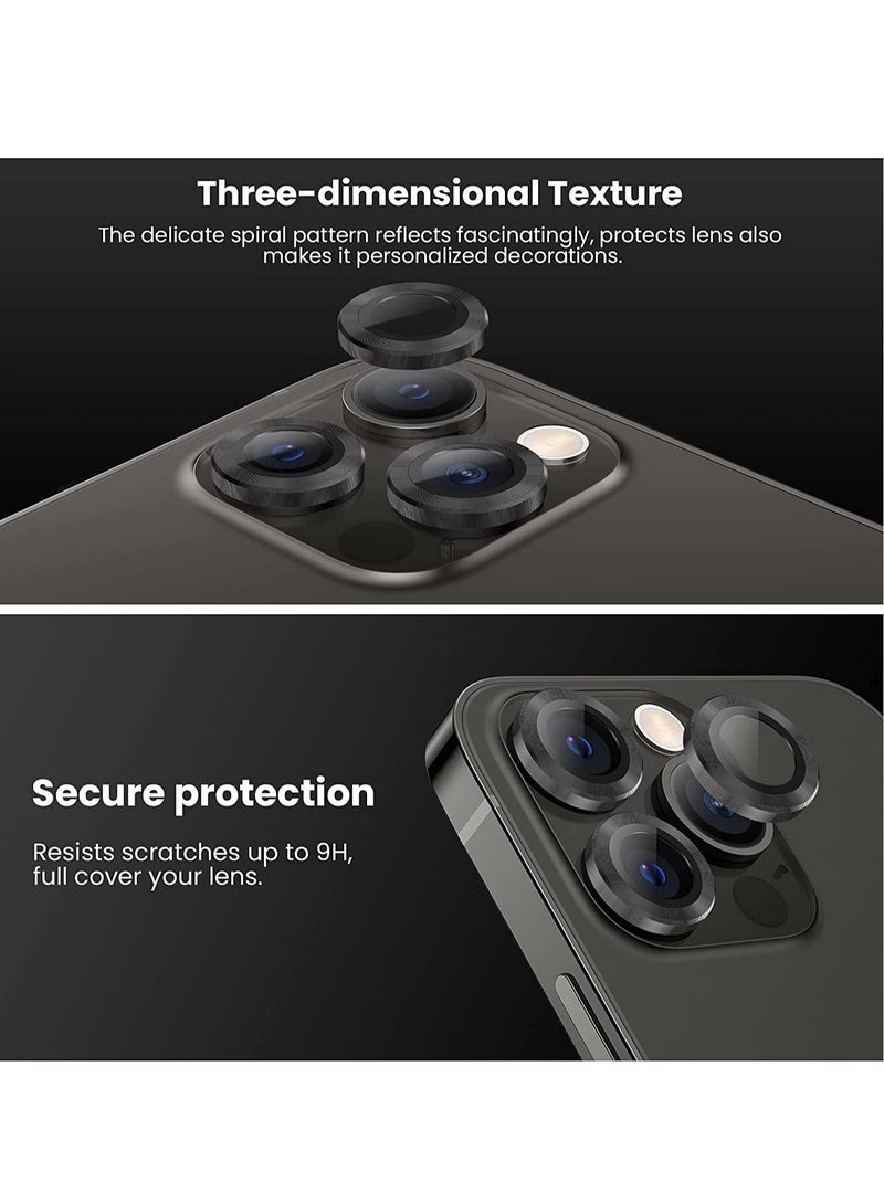 ELTRAZONE iPhone 13 Pro - iPhone 13 Pro Max Camera Lens Protector, 9H Tempered Glass Camera Cover Screen Protector Metal Individual Ring for iPhone 13Pro 6.1 inch iPhone 13 ProMax 6.7 inch 2021 - Image 2
