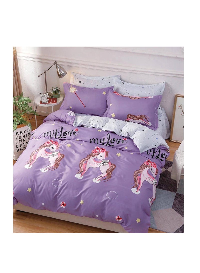 أطقم أغطية لحاف مقاس مفرد طقم غطاء سرير بنمط كلاسيكي (1 غطاء لحاف 160 * 210 سم + ملاية سرير 120 × 200 * 30 سم + 2 كيس وسادة)