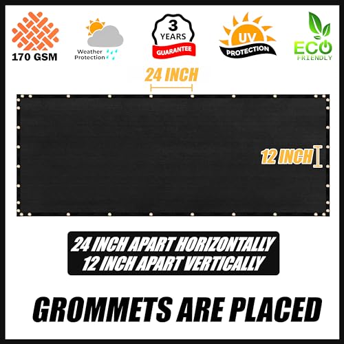 Royal Shade 4' x 50' Black Fence Privacy Screen Windscreen Cover Netting Mesh Fabric Cloth - Cable Zip Ties Included (We Make Custom Size) - Image 4