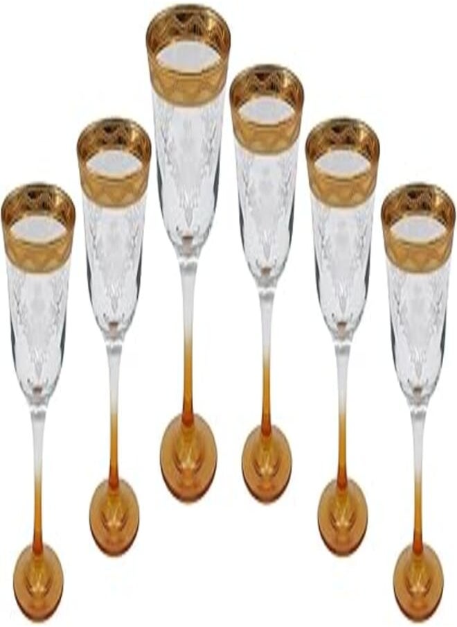 segaey - Segaey Turkish VALS Glass/Laser Engraved Golden 142815/6 Pcs/Elegant design, Trusted Brand, Attractive shape of Sparkling Drink, Smoothies, Juices, Cocktails/High Quality Materials - Image 1