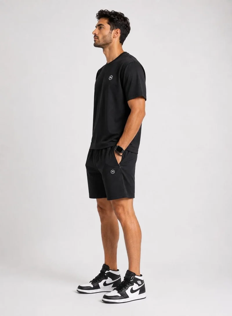 بريما إيس رجالي Set Top & Short لايف ستايل بريميوم Black