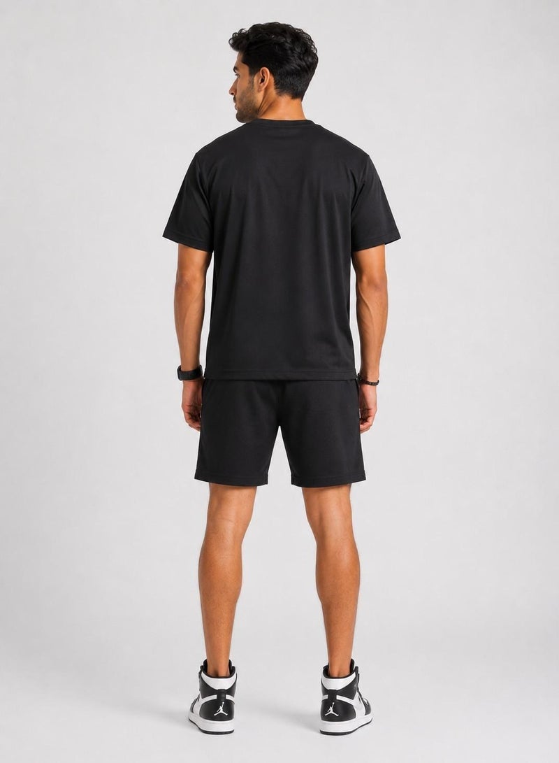 Prima Ace Men's Set Top & Short Lifestyle Premium Black - Image 3