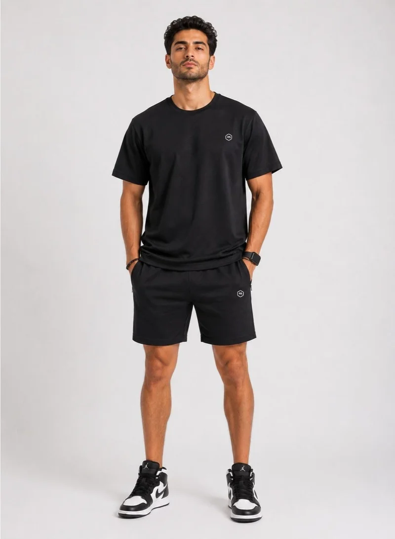 بريما إيس رجالي Set Top & Short لايف ستايل بريميوم Black
