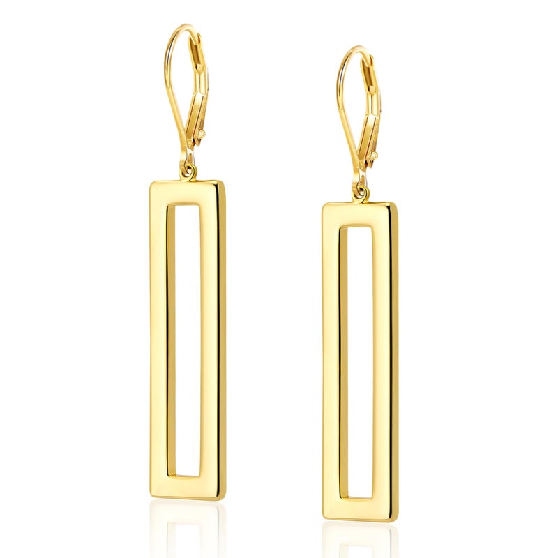 ALEXCRAFT Gold Dangle Earrings for Women Hypoallergenic Bar Geometric Dangle Earrings 14K Gold Leverback Earings for Women Drop Leverback Earring Fashion for Jewelry Gifts - Image 1