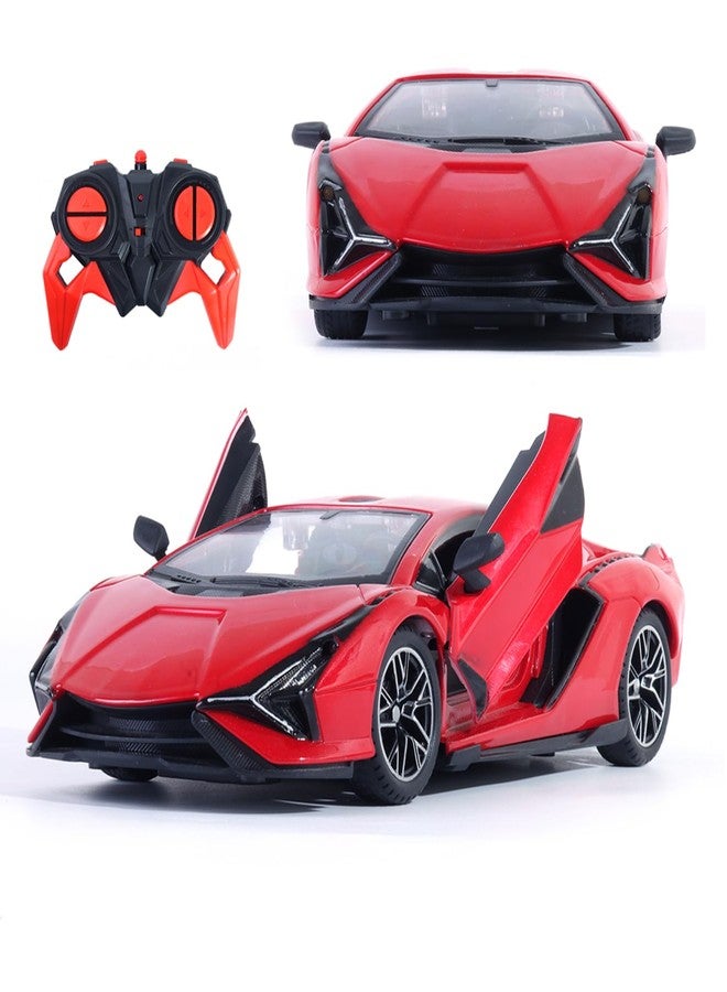 Popsugar Door Opening Remote Control Car|Rechargeable 1200mAh Lithium Battery|C-Type Charging|75-Min Runtime|2.4G Long Range Remote (100+ ft)|HighSpeed RC Car|Gift for Kids|Made in India (Red) - Image 1