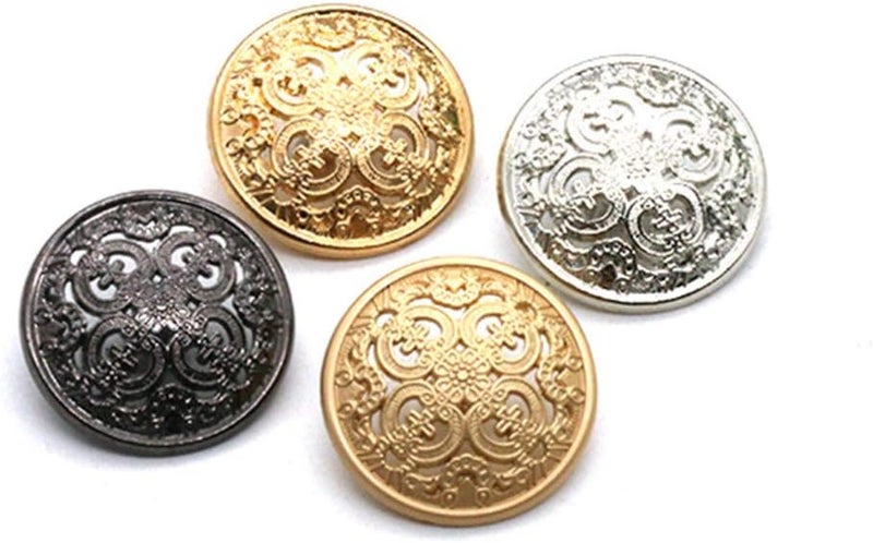 comfrt 30pcs Vintage Antique Metal Blazer Buttons with Shank Coats Buttons Jacket Buttons Shirt Suit Trousers Buttons Round Sewing Buttons for DIY Craft 25mm (Golden) - Image 4