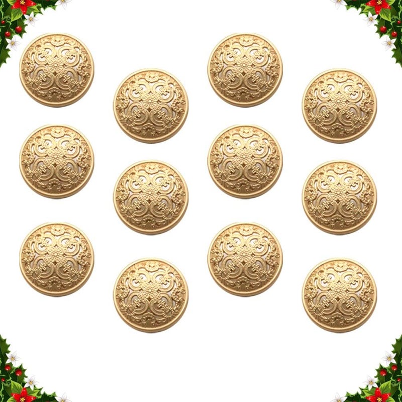 comfrt 30pcs Vintage Antique Metal Blazer Buttons with Shank Coats Buttons Jacket Buttons Shirt Suit Trousers Buttons Round Sewing Buttons for DIY Craft 25mm (Golden) - Image 3