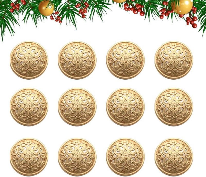 comfrt 30pcs Vintage Antique Metal Blazer Buttons with Shank Coats Buttons Jacket Buttons Shirt Suit Trousers Buttons Round Sewing Buttons for DIY Craft 25mm (Golden) - Image 2