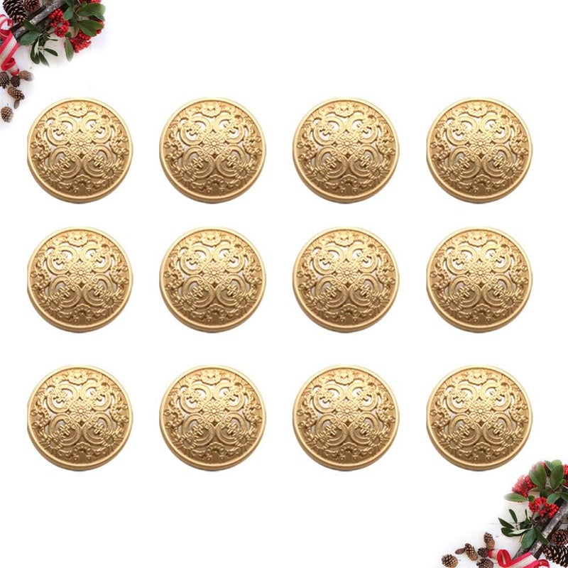 comfrt 30pcs Vintage Antique Metal Blazer Buttons with Shank Coats Buttons Jacket Buttons Shirt Suit Trousers Buttons Round Sewing Buttons for DIY Craft 25mm (Golden) - Image 5