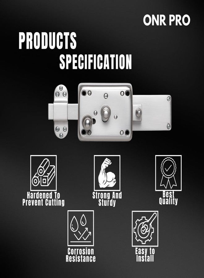OnePro Pin Cylinder Inter Lock | Living Room Door Heavy Duty 3 Turn Main Door Lock with 3 Normal Brass Keys High-Security Main Door | Office Door | Bed Room | Tamper-Proof, & Rust-Resistant Pack of 2 - Image 4