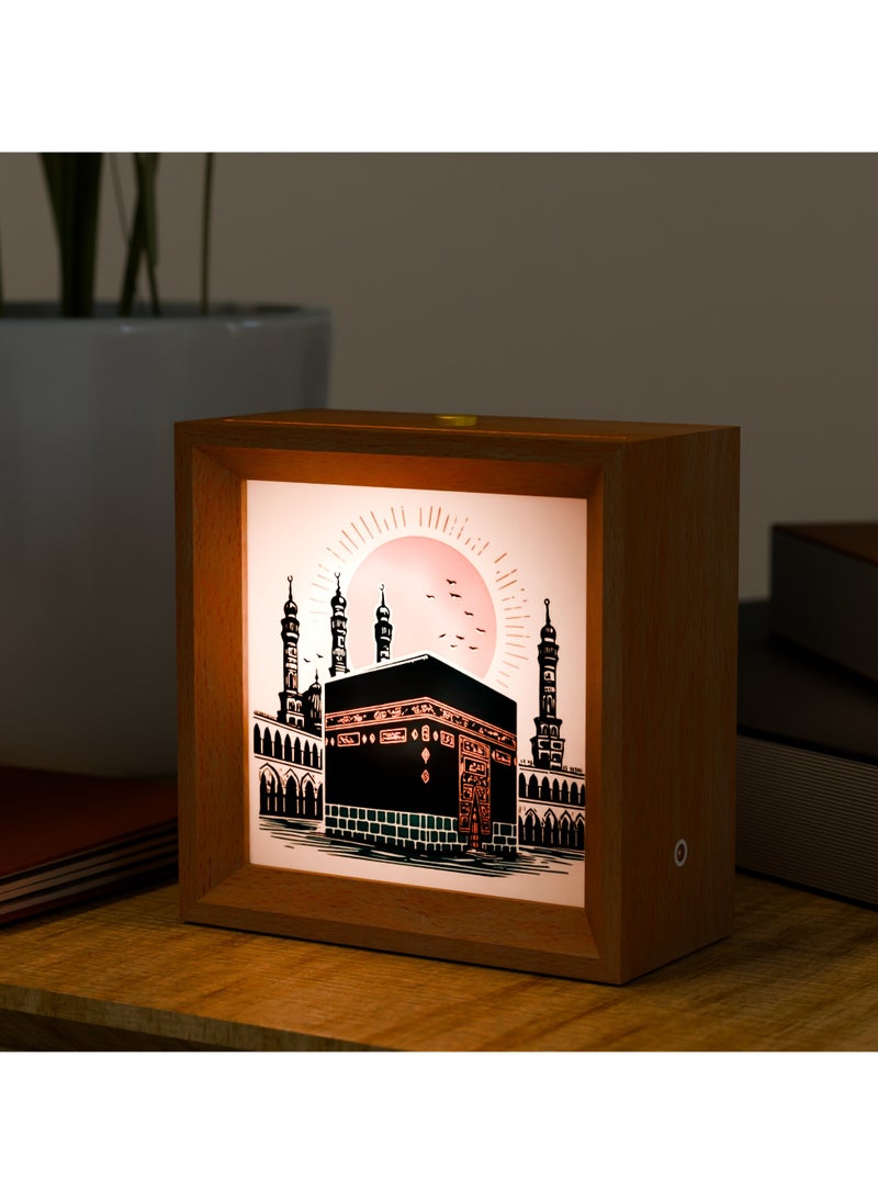 GALADUNE Wooden Night Light, Touch Control Table Lamp, Multi-Brightness with Continuous Dimming, Room, Holiday Party Decor, Replaceable Photo DIY Night Light Gift  - Image 1