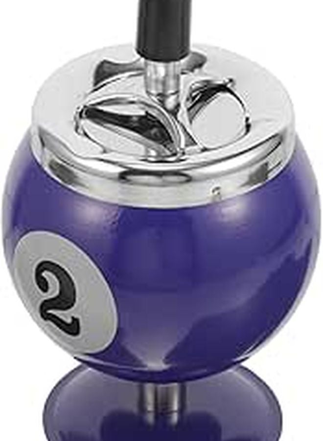 Windproof Rotating Smokeless Ashtray Metal Billiard Design for Home and Car Use - Image 1