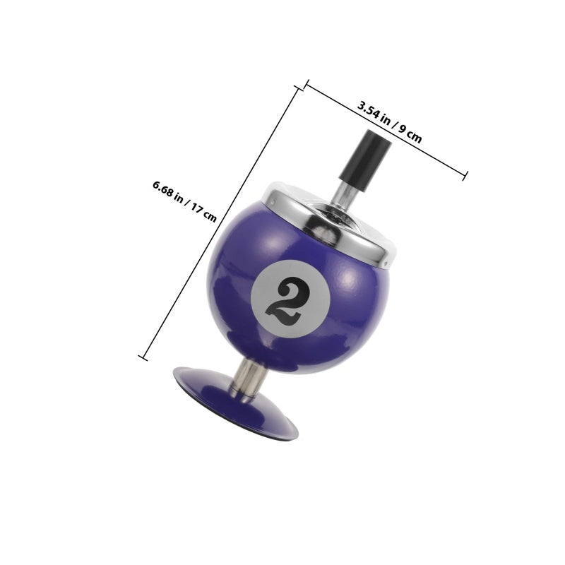 Windproof Rotating Smokeless Ashtray Metal Billiard Design for Home and Car Use - Image 3