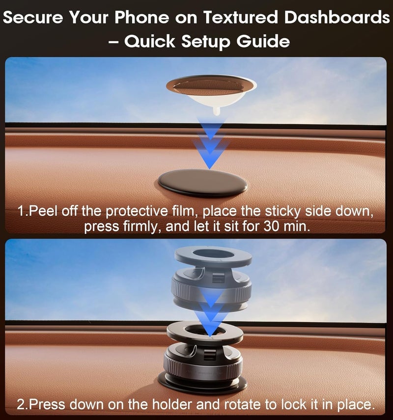 Magnetic Vacuum Suction Phone Holder - 360° Rotating Adjustable & Foldable Car Mount - Universal Smartphone Stand for Home & Travel - Image 3