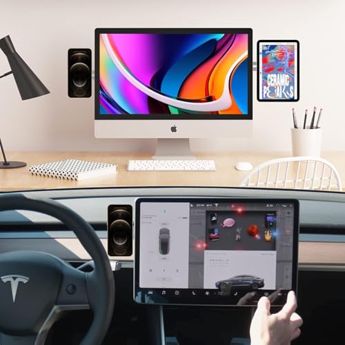 GadgetBite Magnetic Laptop Mobile Holder for Home Office Outdoor Compatible with Magsafe MacBook Mobile Stand for iPhone 16 15 14 13 12 Series (Silver) - Image 5