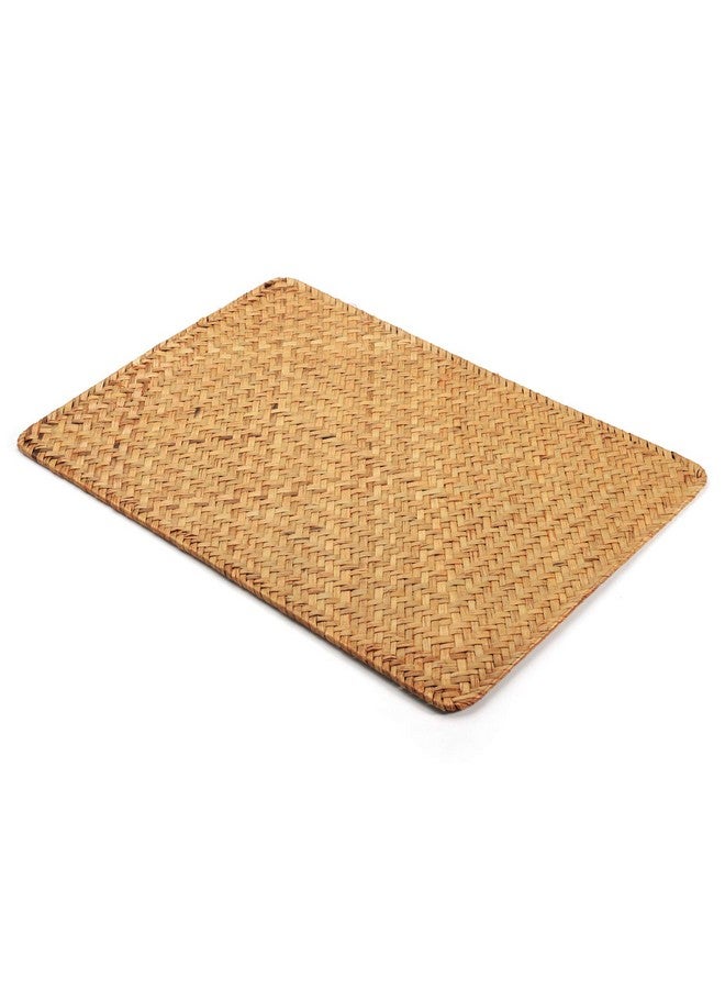 DOKOT Natural Woven Rattan Rectangular Placemats For Dining Table (Set Of 6, 18X12Inches) - Image 5