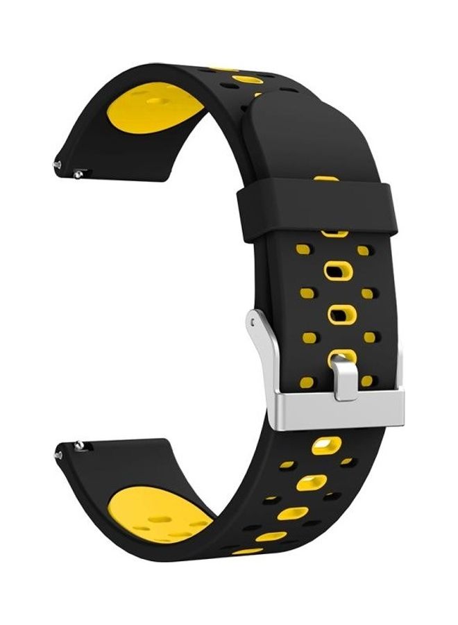 NIBEMINENT Replacement Strap for Samsung Galaxy Watch 3 41mm Black/Yellow - Image 1