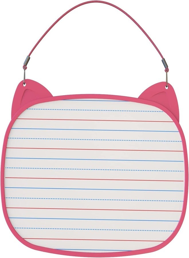 ALL SUMMER Small White Board, Small White Board 12x9 with 5pcs Dry Erase Markers, Double Sided Lapboard with Lines, Mini Hanging Whiteboard for Office (Pink) - Image 2