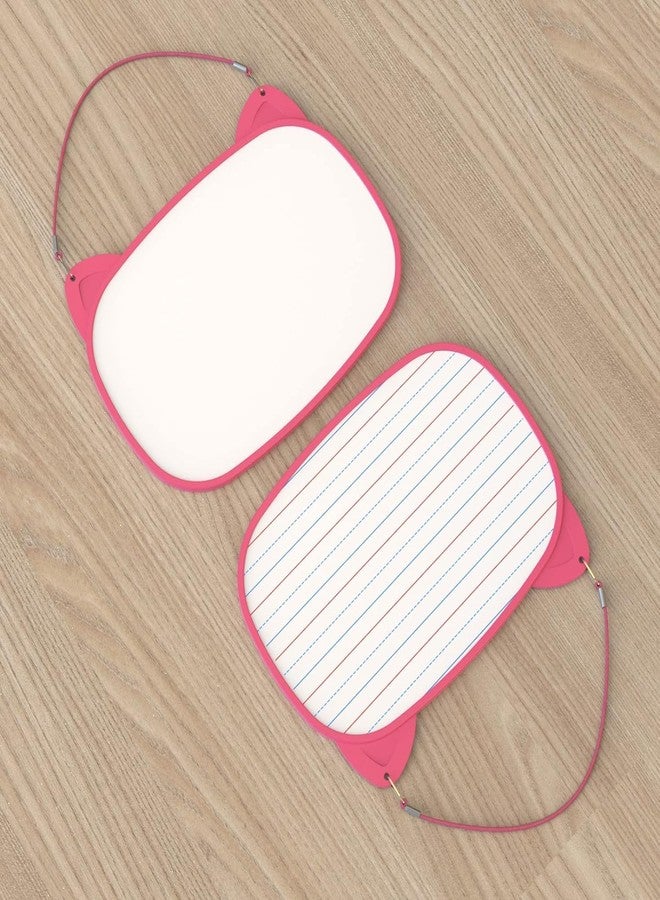 ALL SUMMER Small White Board, Small White Board 12x9 with 5pcs Dry Erase Markers, Double Sided Lapboard with Lines, Mini Hanging Whiteboard for Office (Pink) - Image 4