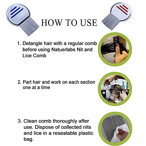 VREENY Lice Comb For Hair Fine Metal Teeth Head Lice Remover Product Nit & Egg Remover Easy to Use Reusable Comb for School Kids Women and Pet |Random Color| (LICE COMB A) - Image 5