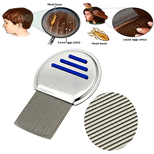 VREENY Lice Comb For Hair Fine Metal Teeth Head Lice Remover Product Nit & Egg Remover Easy to Use Reusable Comb for School Kids Women and Pet |Random Color| (LICE COMB A) - Image 4