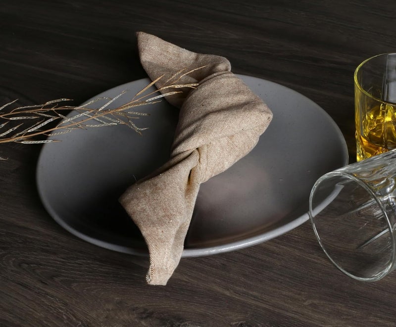 Native Fab Solid Cloth Napkin Set of 4 100 Chambray Cotton Washable Reusable Dinner Cloth Napkin 17x17 inches Table Decor Napkins for Dinner Events Brown - Image 4