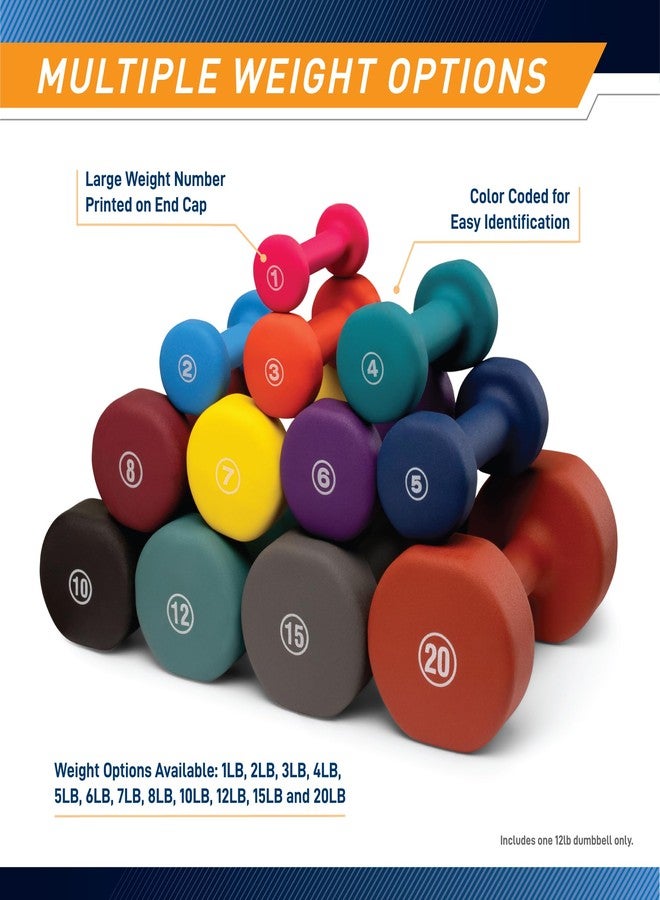 Marcy Neoprene Dumbbell, Single Piece, 6-lb, Eggplant - Image 5