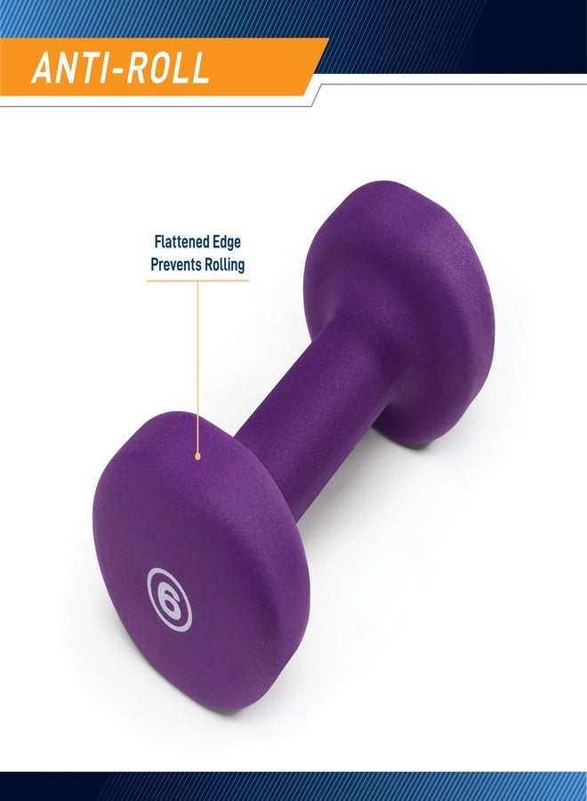 Marcy Neoprene Dumbbell, Single Piece, 6-lb, Eggplant - Image 3