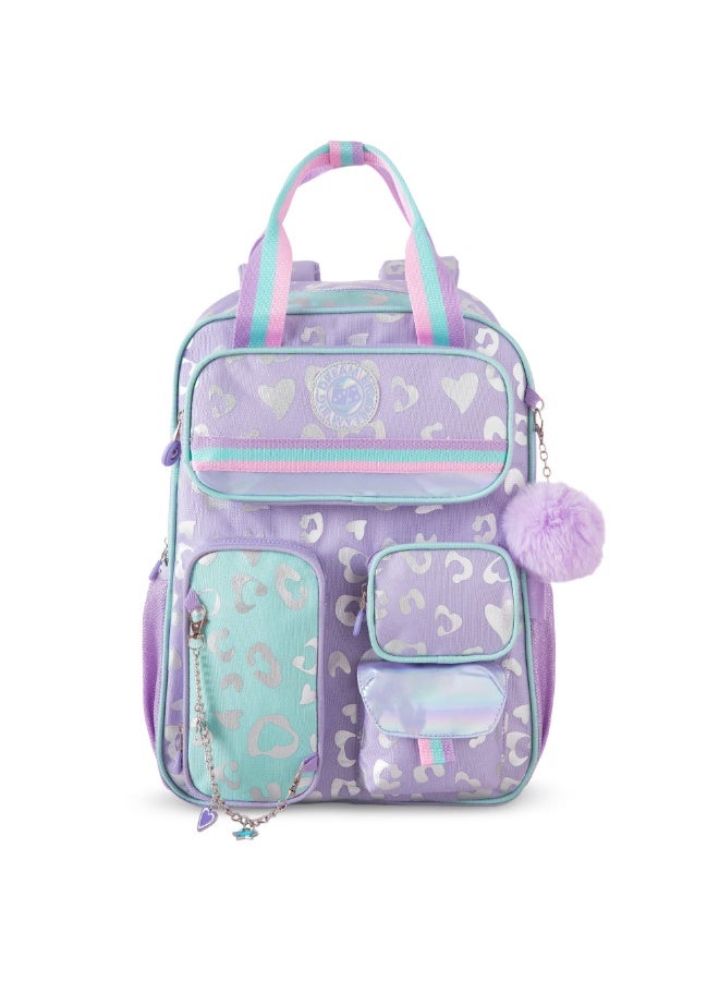 Eazy Kids 17” 3-Piece School Backpack with Lunch Bag & Pencil Case, Purple - Image 5