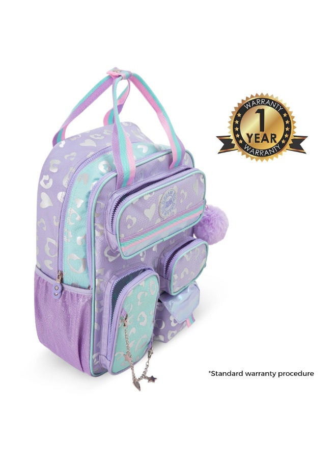 Eazy Kids 17” 3-Piece School Backpack with Lunch Bag & Pencil Case, Purple - Image 4