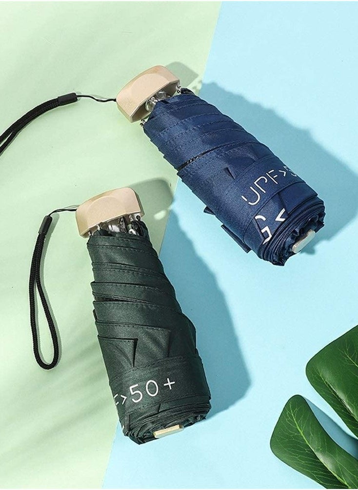 KASTWAVE - Folding Umbrellas Mini Travel Compact Windproof Umbrella Small Folding Lightweight Sun Rain Umbrellas Lightweight Portable Mini Compact Umbrellas with 95% UV Protection for Women Men - Image 1