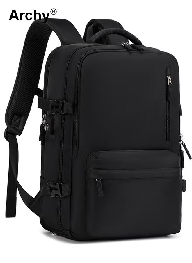 Archy High Capacity Business Travel Backpack with Smart Storage for Short Trips Expandable Luggage Bag Dry and Wet Separation Scientific Storage Business Computer Bag Simple Solid Color Design Independent Shoe Storage 