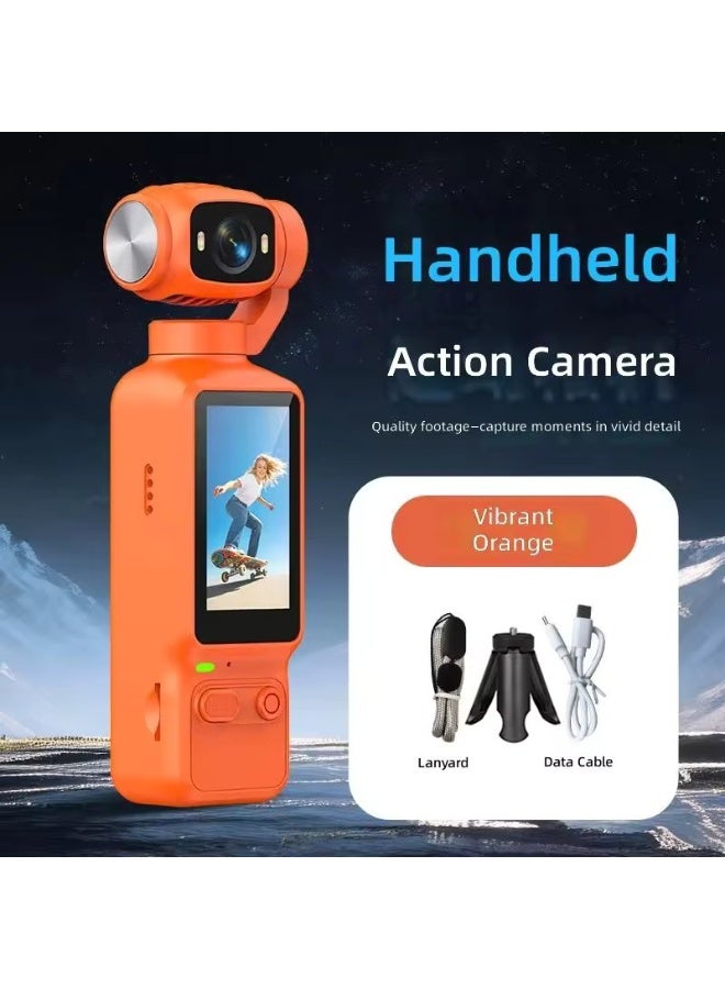 TIGER LK032 4K AF Sport Action Camera with Auto Focus & Built-In Fill Light, 200fps Slow Motion Video, Time-Lapse Photography, Vibrant Orange Pocket Vlog Camera, Compact Handheld Sports Video Camera for Travel, Cycling, Outdoor Adventures, Vlogging & Content Creation - Image 1