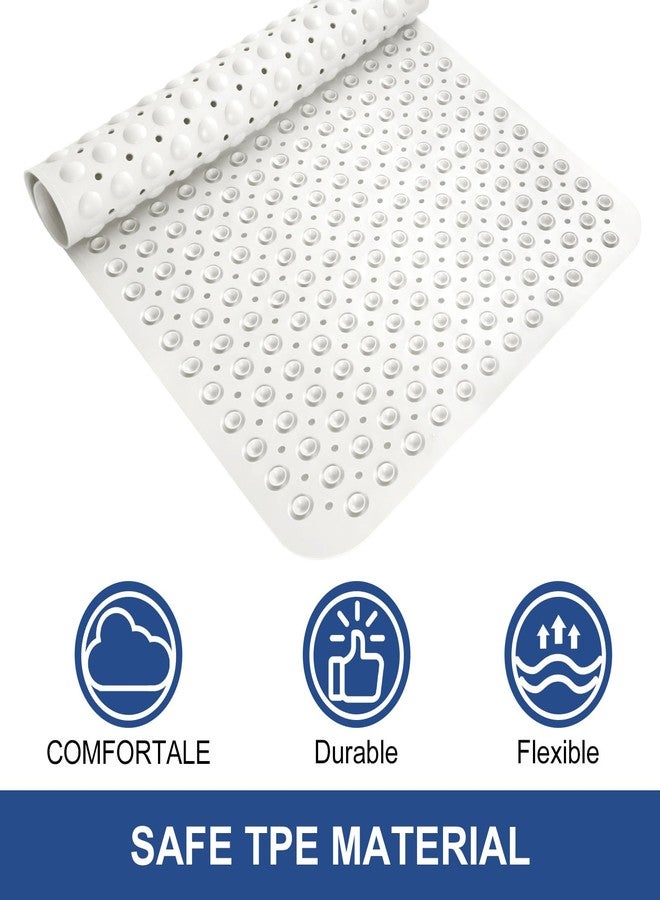 Mofonky Square Shower Mat Non Slip: 32" x 32" Large Shower Mats for Inside Shower - Soft TPE Cuttable Anti Slip Shower Floor Mat with Drain Holes and Suction Cups - Image 4