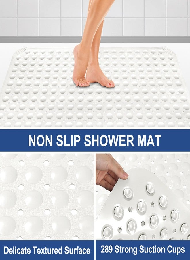 Mofonky Square Shower Mat Non Slip: 32" x 32" Large Shower Mats for Inside Shower - Soft TPE Cuttable Anti Slip Shower Floor Mat with Drain Holes and Suction Cups - Image 3
