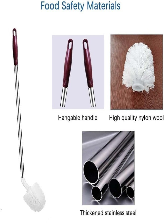 EAGEAN Stainless Steel Water Bucket Bottle Brush 360° Spherical Brush Long Handle All-Round Water Dispenser Cleaning Bucket Water Bucket Brush, Combo of 2 - Image 4