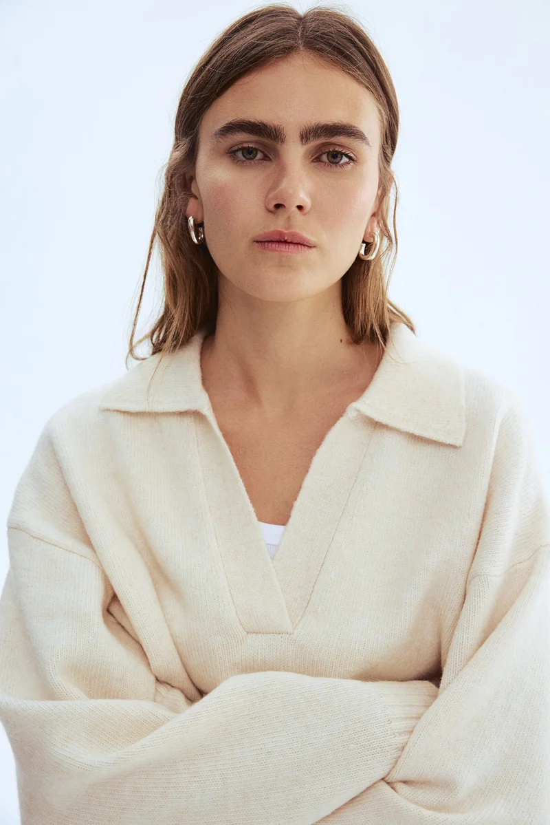 H&M Fine-knit collared jumper