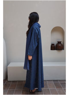Jimmy Le Bond Luxury Full-Length Abaya with Matching Scarf – Blue  - Image 2