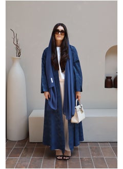Jimmy Le Bond Luxury Full-Length Abaya with Matching Scarf – Blue  - Image 5