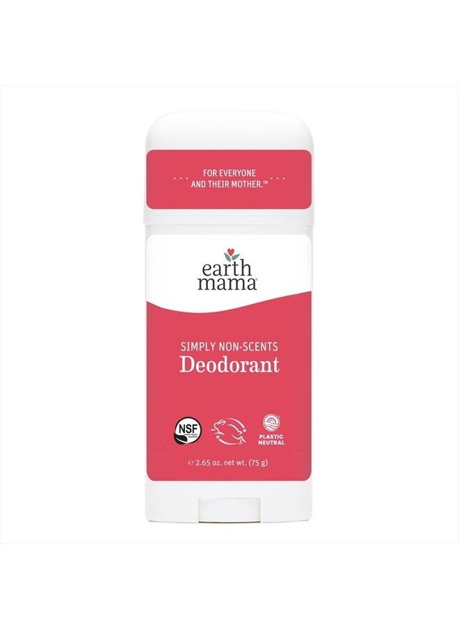 Earth Mama Simply Non-Scents Deodorant | Fragrance-free + Safe for Sensitive Skin, Pregnancy and Breastfeeding, Contains Organic Calendula and Coconut Oil, 2.65-Ounce  - Image 1