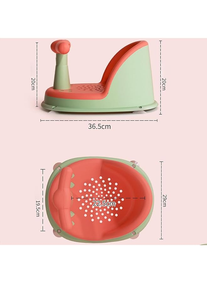 MLADEN Baby Bath Seat Toddler Child Bathtub Seat For Sit Up Portable Toddler Bath Ring Chair For Sitting Up In The Tub Safety Baby Shower Seat With Backrest For 6 Months & Up (Pink) - Image 2