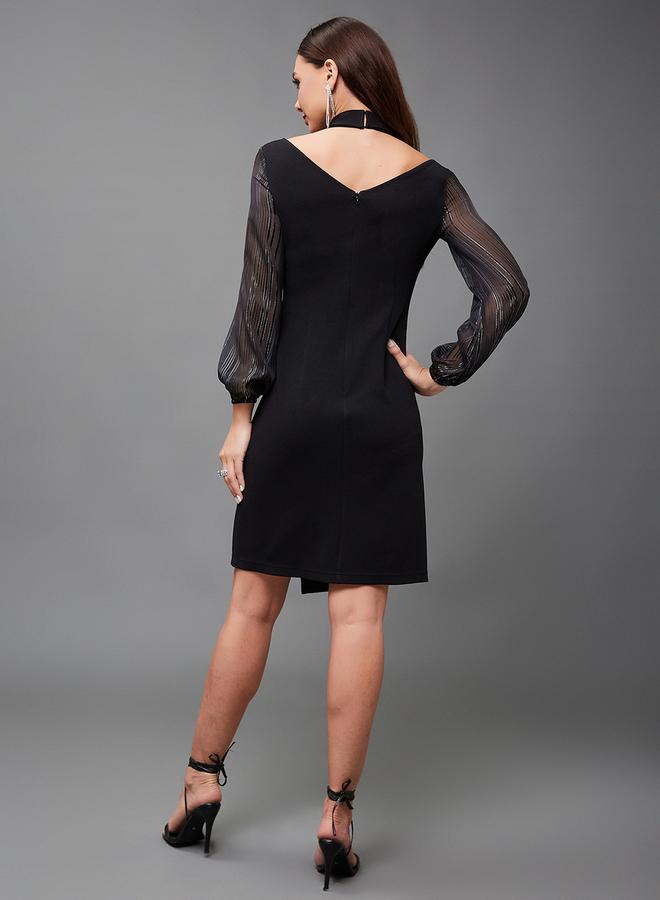 Styli Sheer Sleeve Dress  - Image 3